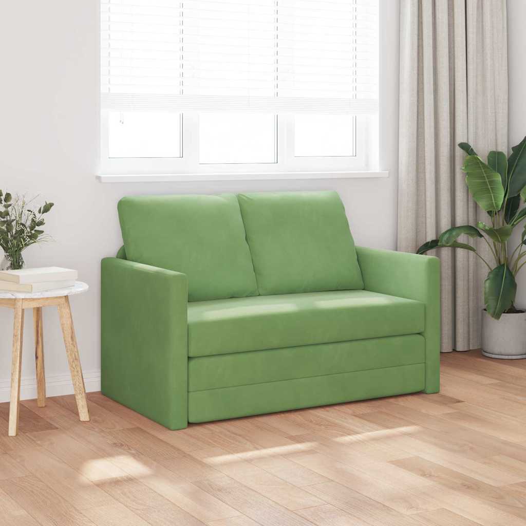 Floor Sofa Bed with Cushion Light green 122 x 70 x 60 cm Velvet